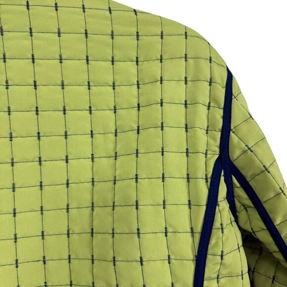 Susan Graver Style Reversible Green & Navy Full Zip Quilted Jacket Lightweight L - Picture 11 of 16